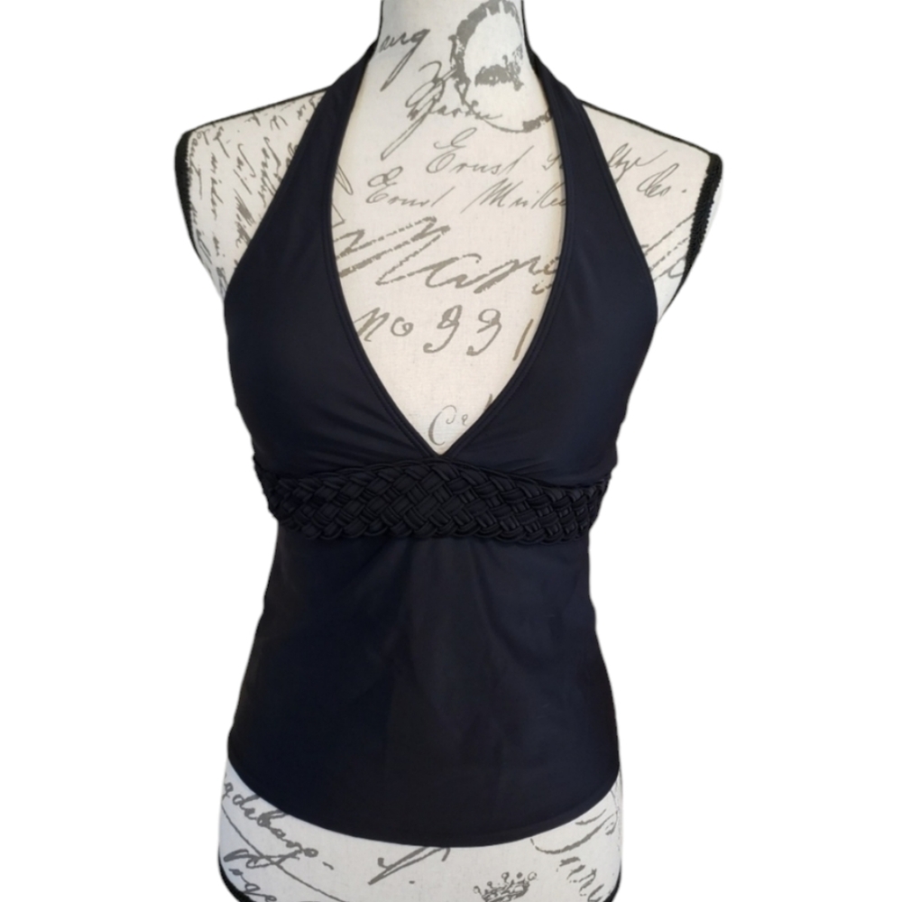 NWT Blanca Women's V-Neck  Black Tankini Top